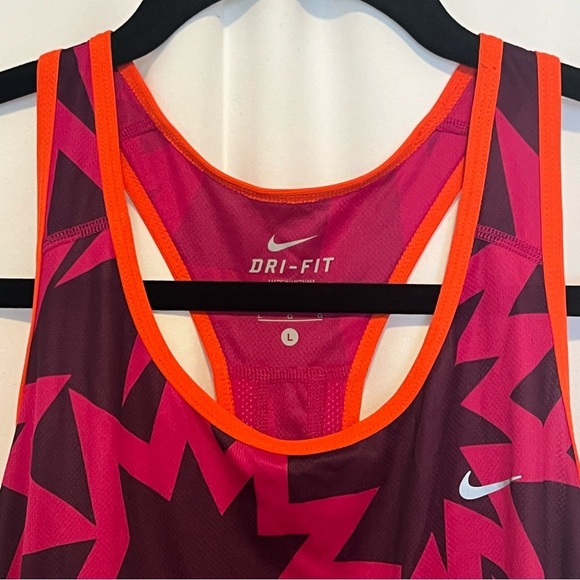 Nike Dri-Fit Racerback Tank Top Size Large Pink Athletic Running Workout Shirt - Picture 6 of 7